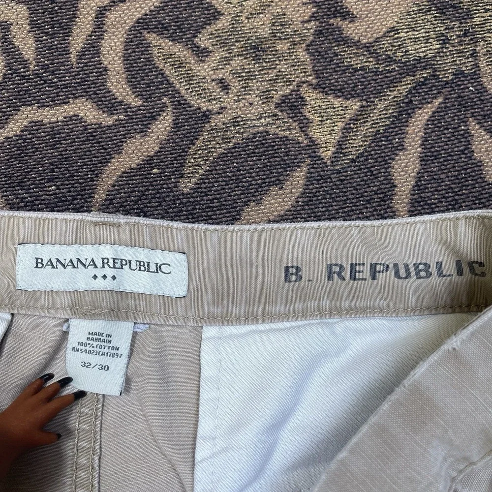 Vtg Y2k Banana Republic Beige Cargo Pants Mens Size 32x30 Distressed
